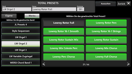 LOWREY Presetbank